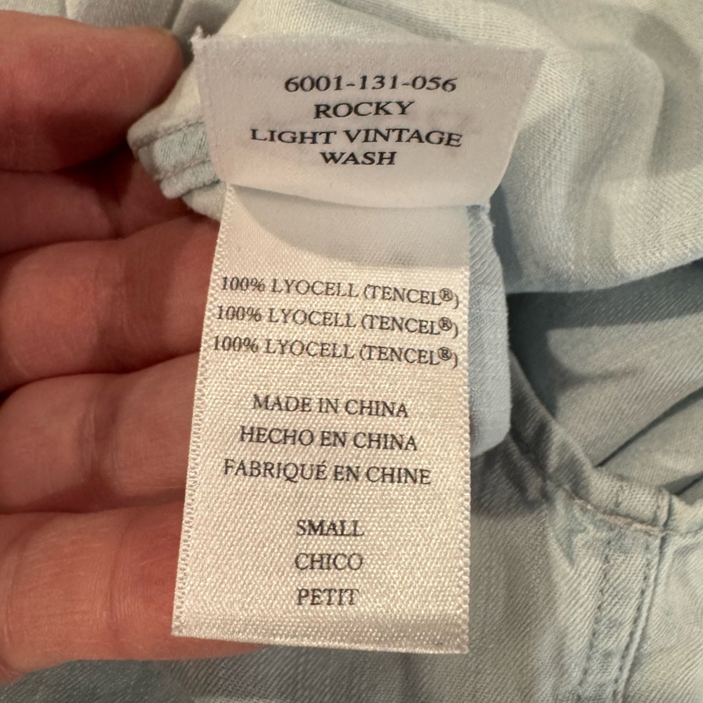 Rails Vintage Wash Chambray Short Sleeve Shirt Dress Lace Up Front Coastal S - Picture 12 of 14